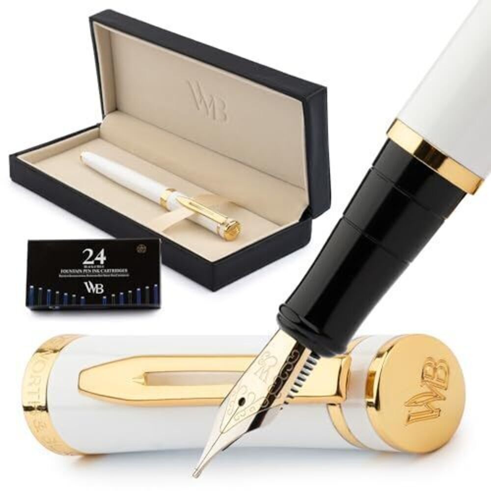 5307 Fountain Pen Set, 18K Gilded Medium Nib, Includes 24 Pack Ink